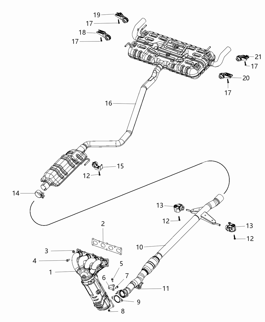 Mopar 68171651AD Exhaust Muffler And Tailpipe