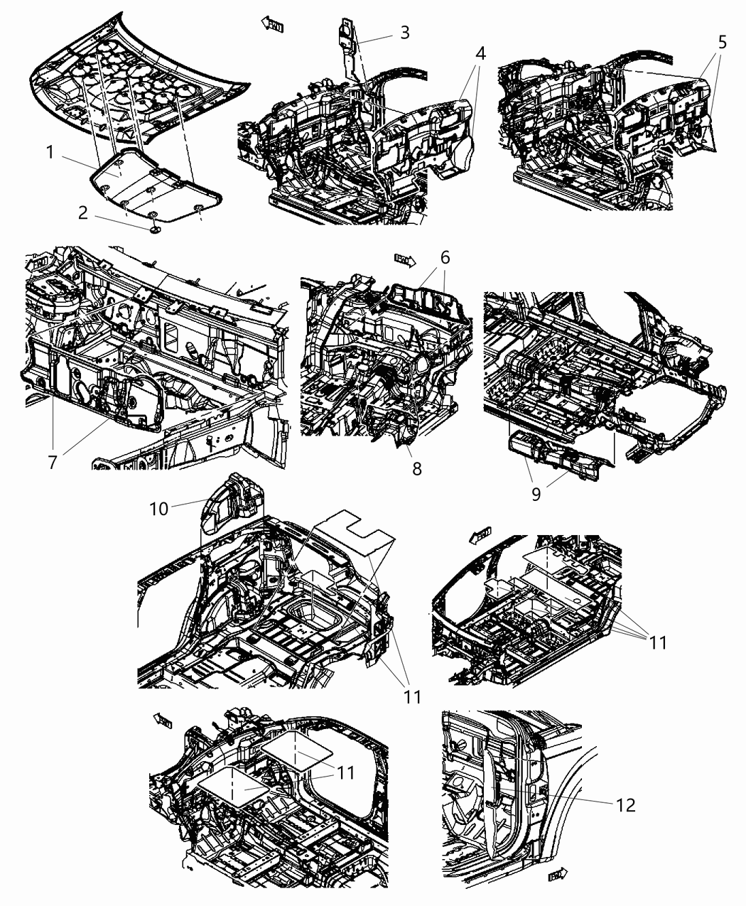 Mopar 4680632AD SILENCER-COWL Side