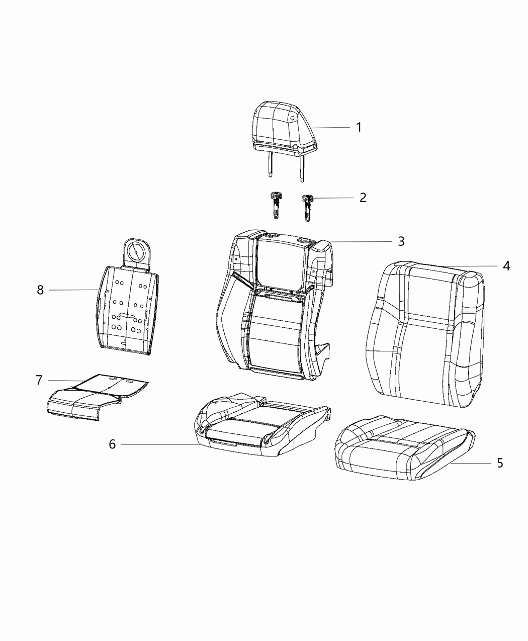 Mopar 5XZ32DX9AA Front Seat Cushion Cover