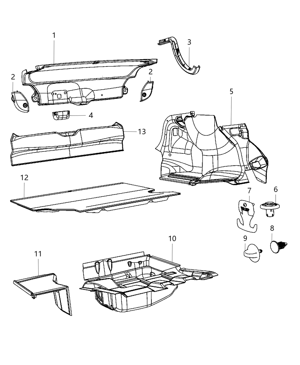 Mopar 68202777AB Carpet-Luggage Compartment