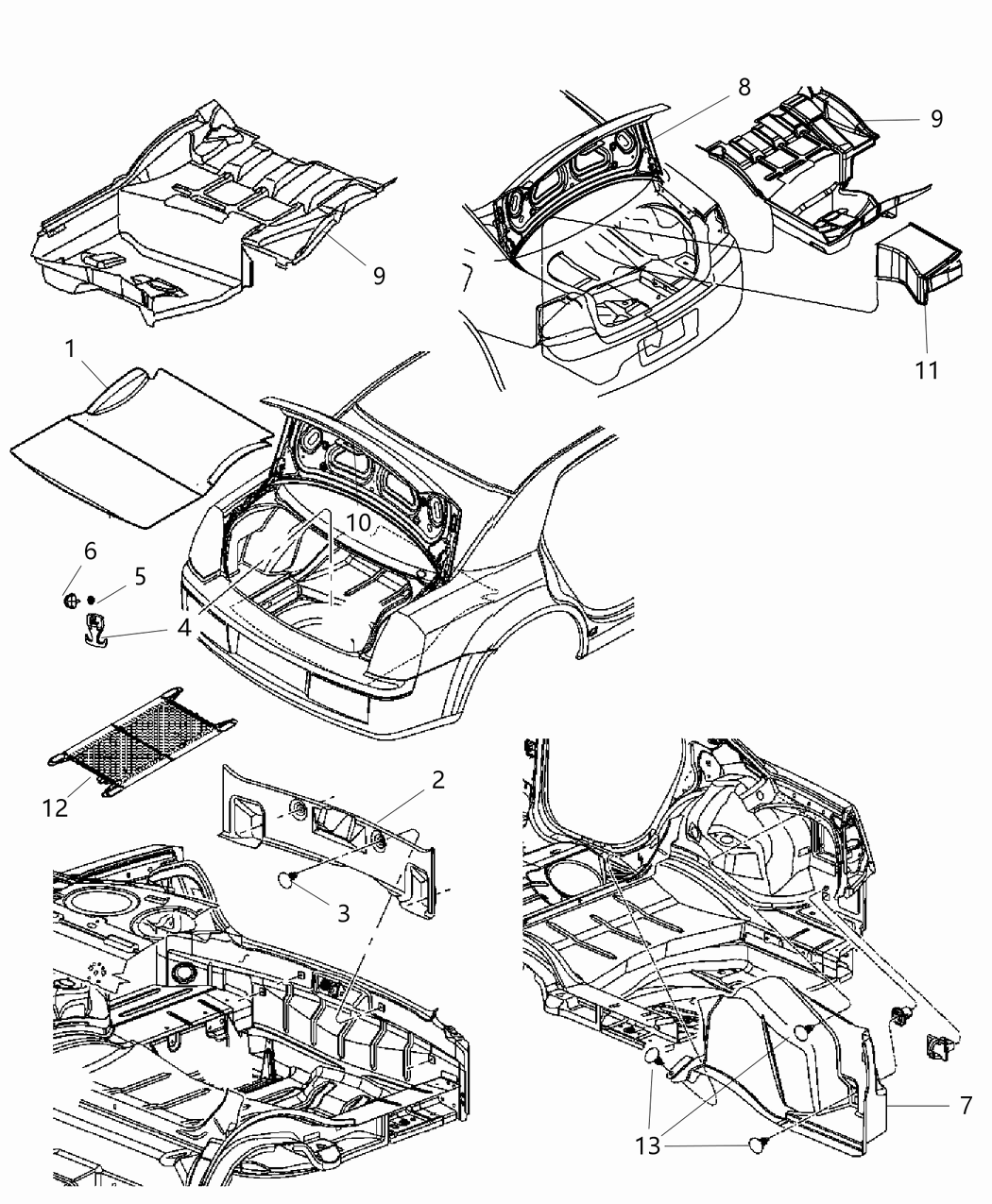 Mopar 55315125AF Carpet-Trunk