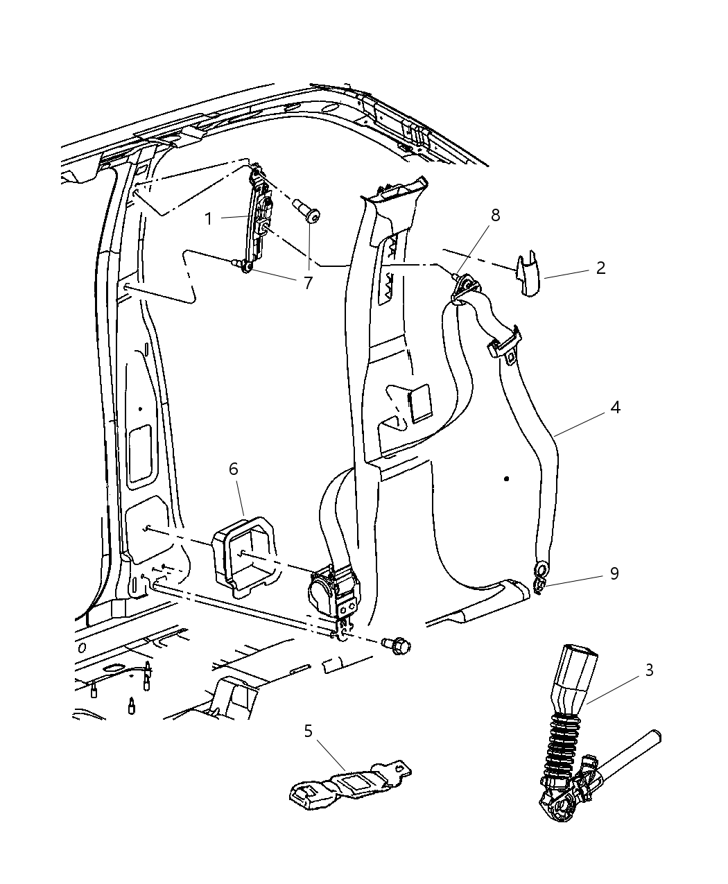 Mopar 5HQ36ZJ3AL Front Outer Seat Belt