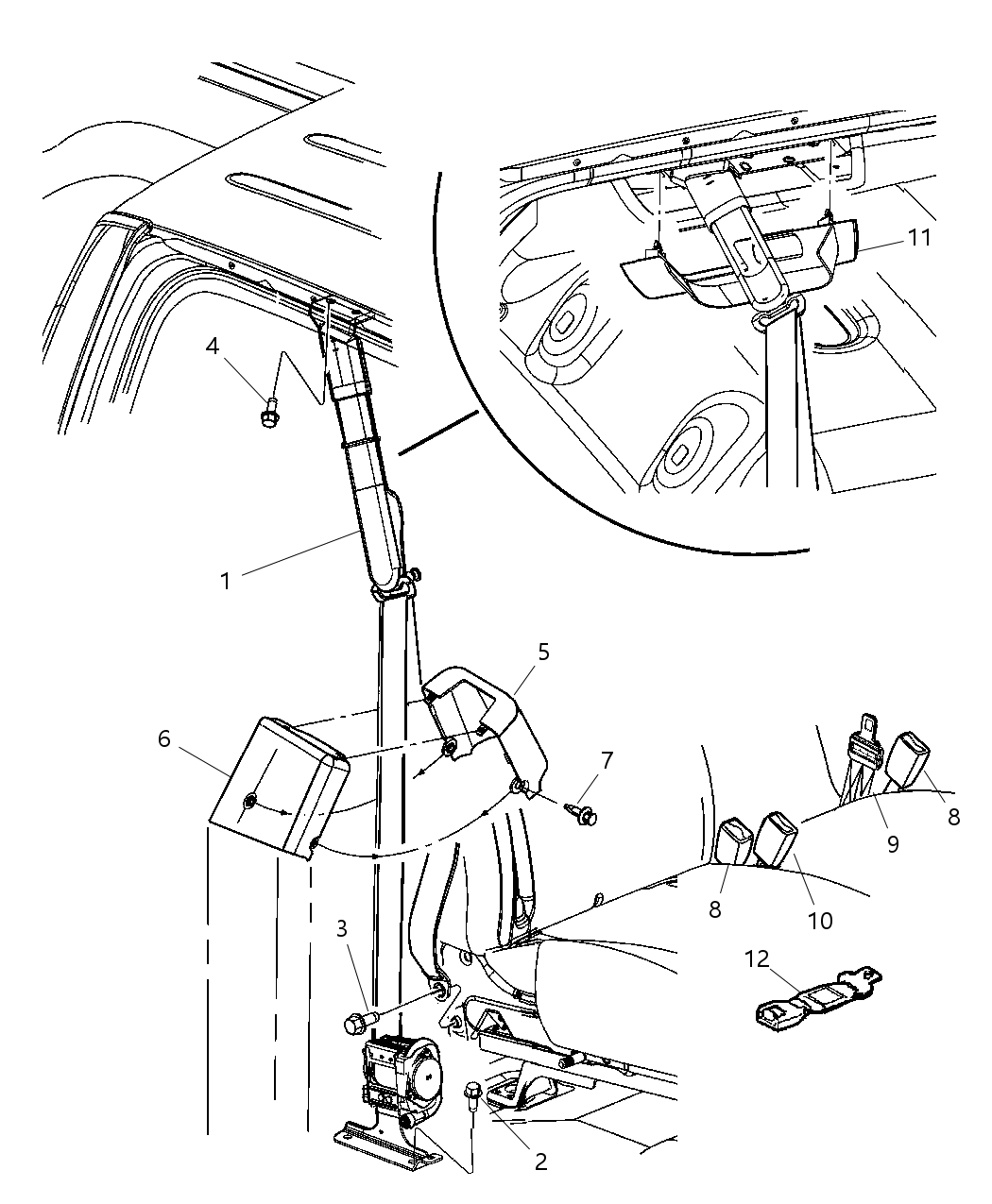 Mopar 5JJ811J3AB Front Outer Seat Belt