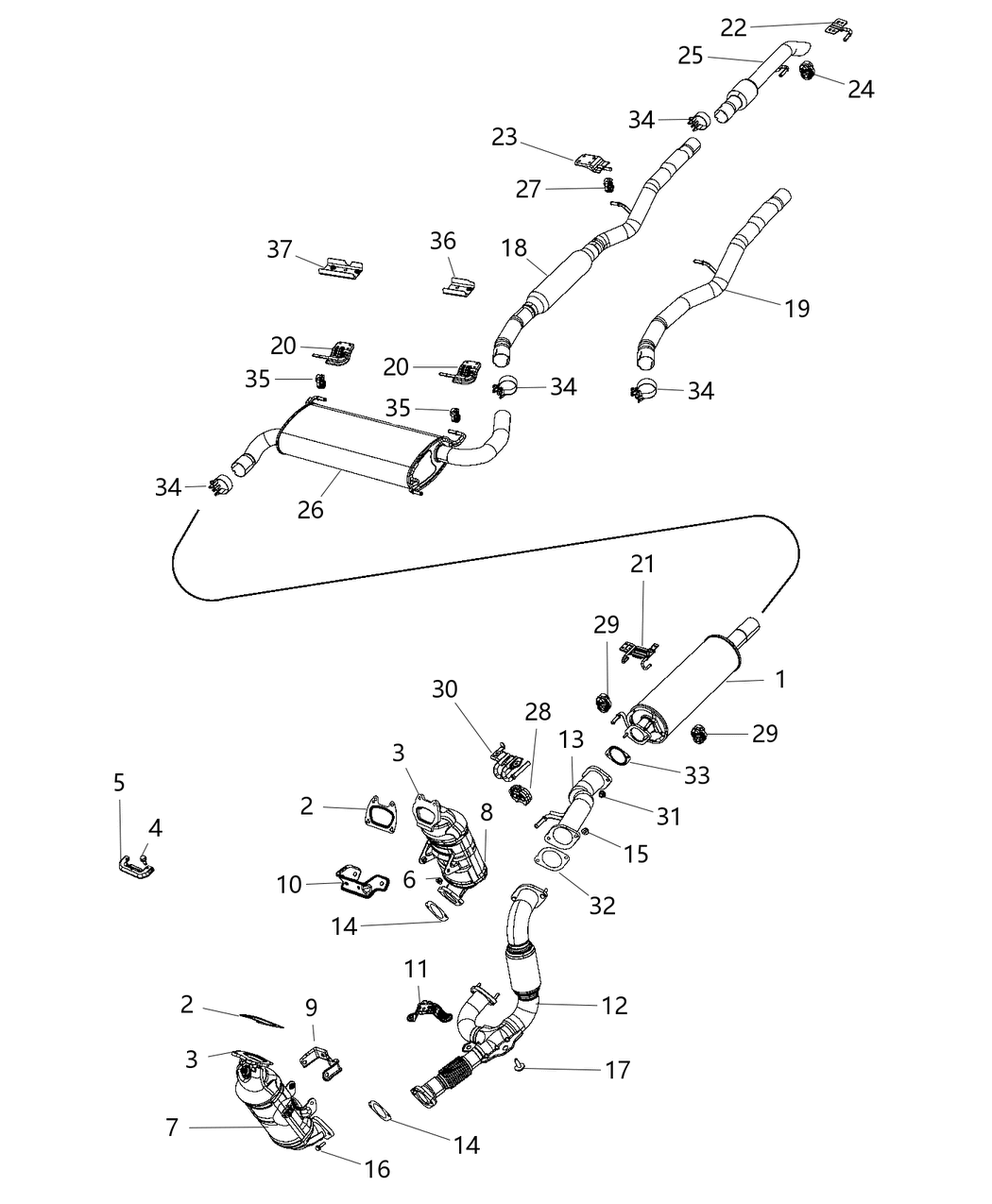 Mopar 68190017AB Resonator-Exhaust