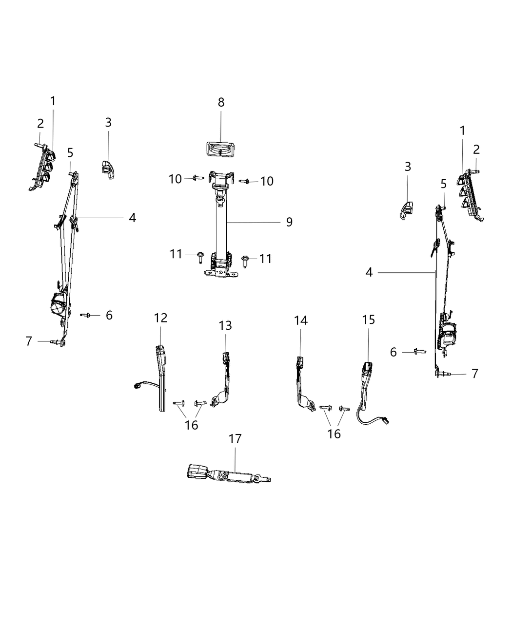 Mopar 5RL78TX7AC Front Outer Belt Assembly