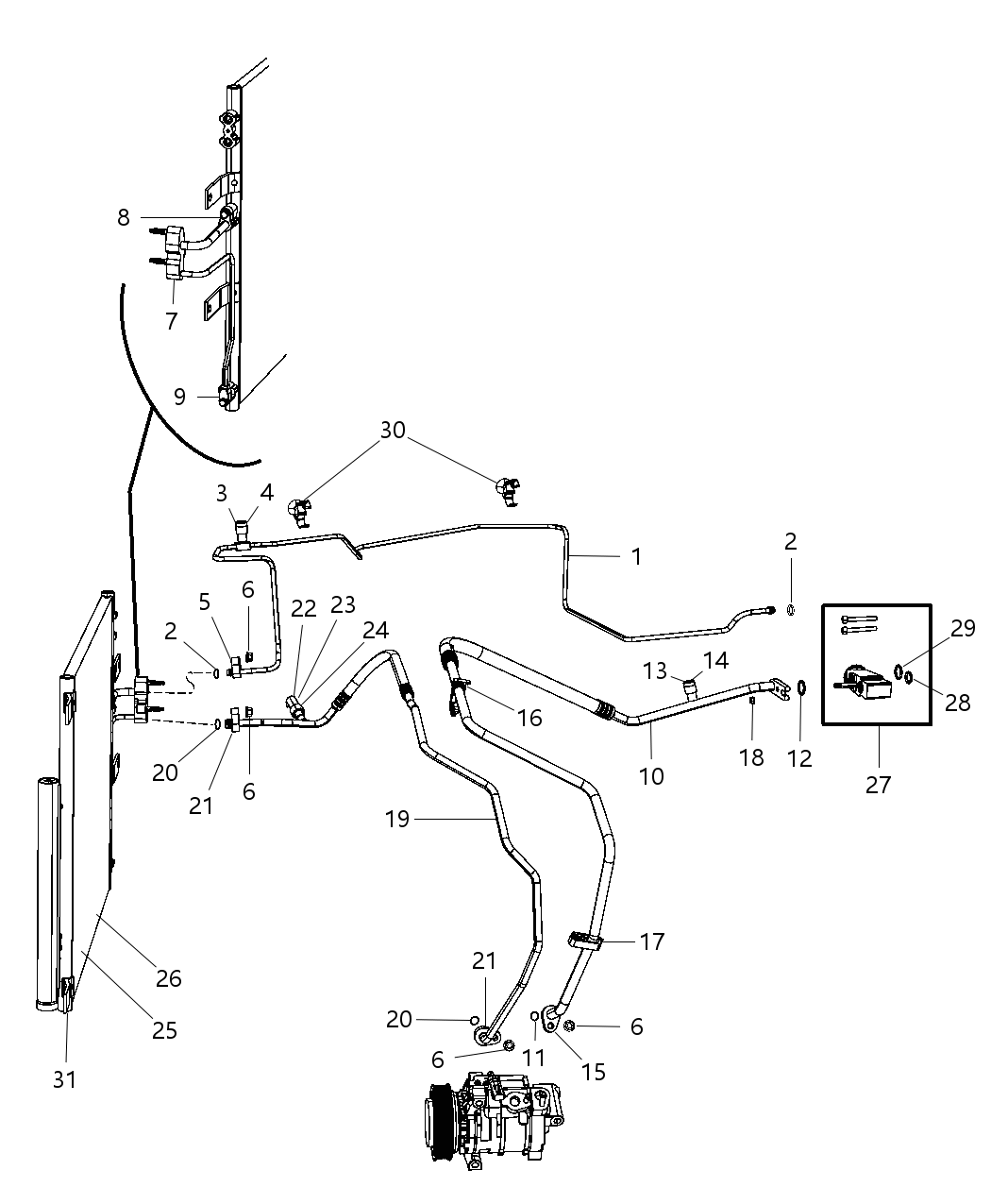 Mopar 68069564AA Line-A/C Suction And Liquid