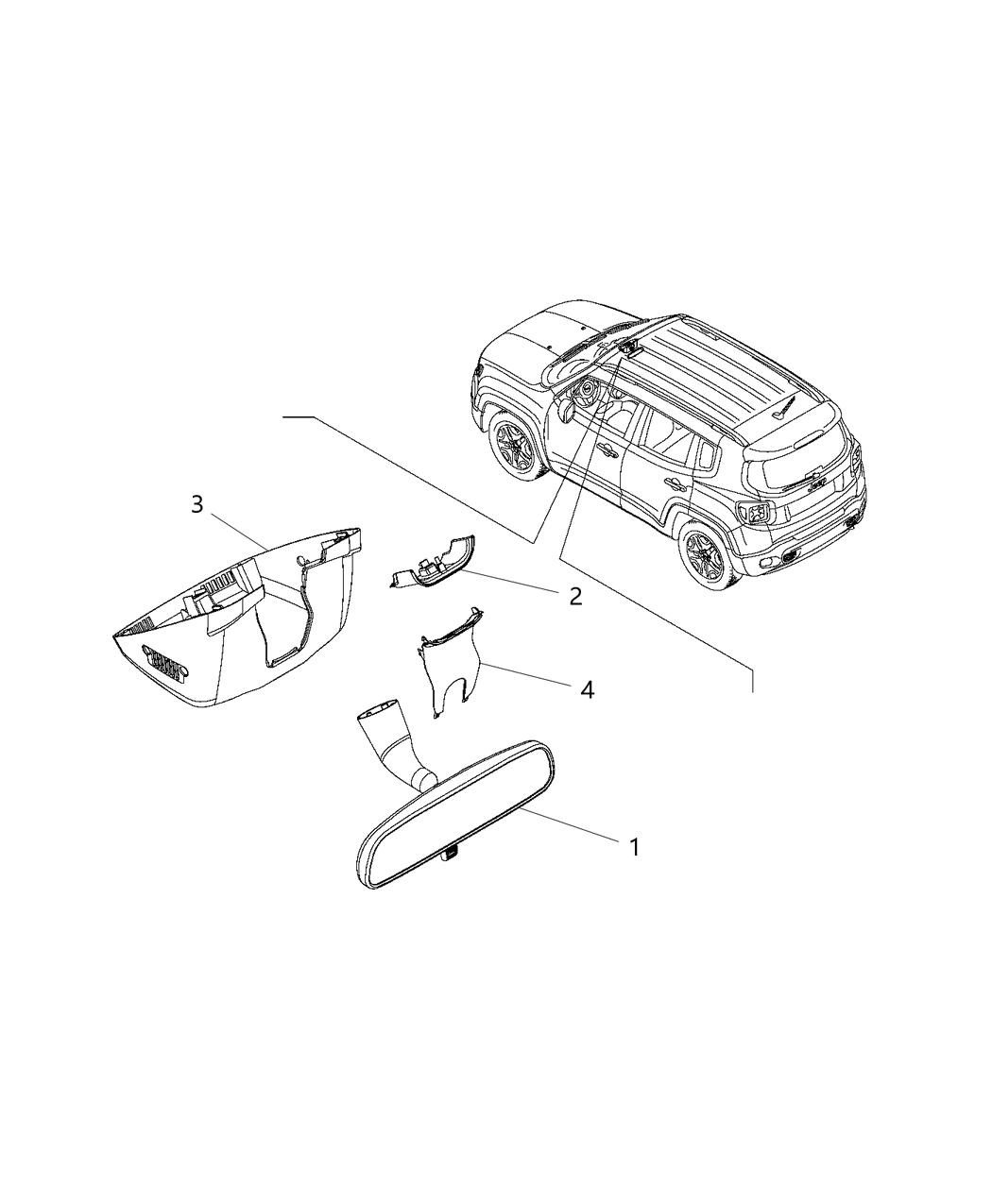 Mopar 6XG28LXHAA MIRROR-INSIDE REAR VIEW