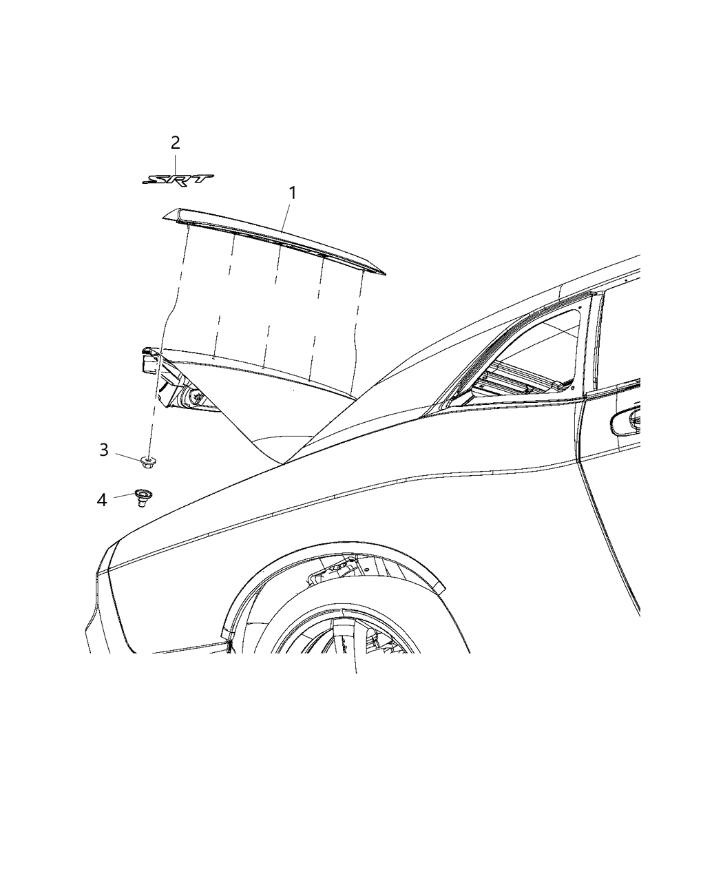 Mopar 1ZB40TZZAH Spoiler-Rear