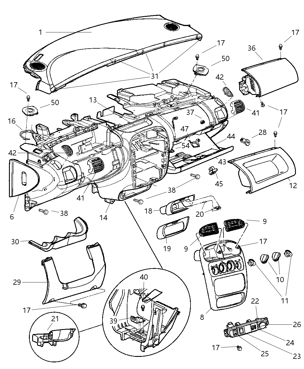 Mopar QA05XDVAG Cover-Instrument Panel