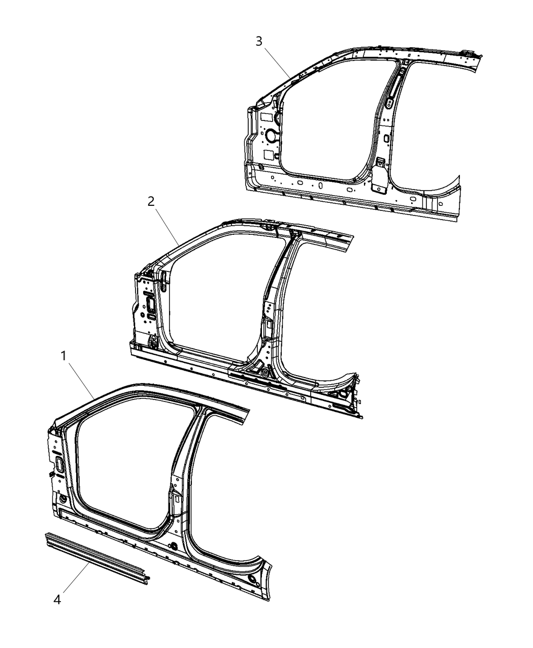 Mopar 68436610AA Panel-Body Side Aperture Inner