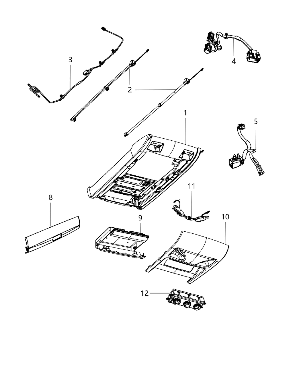 Mopar 1XN38HDAAA Cover-Overhead Console