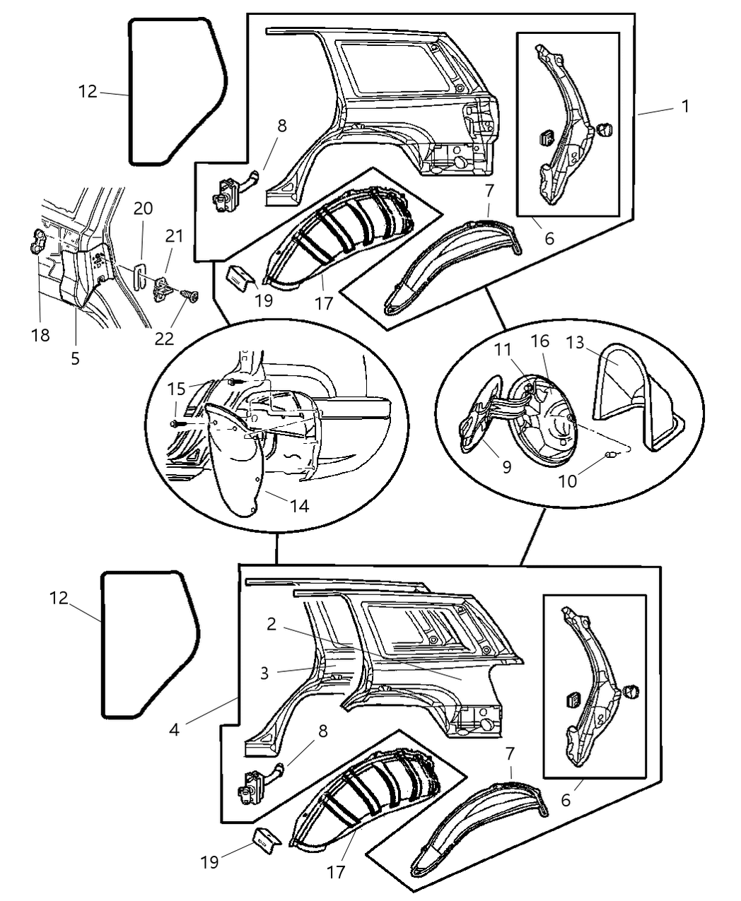 Mopar 5013059AB Panel-Body Side Aperture Rear