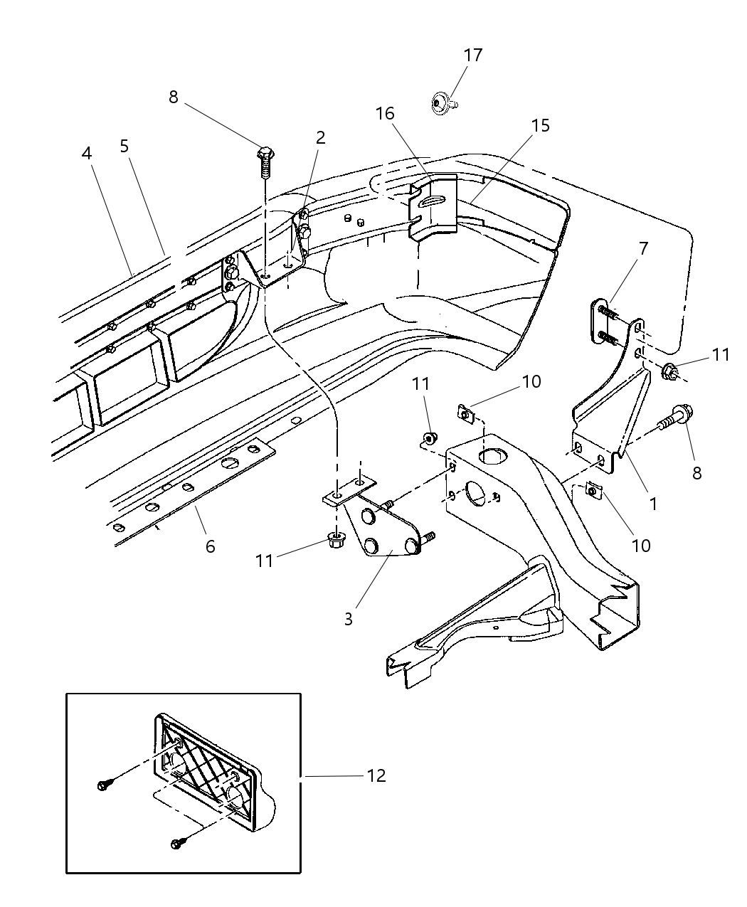 Mopar 55077202AA Bracket-Bumper