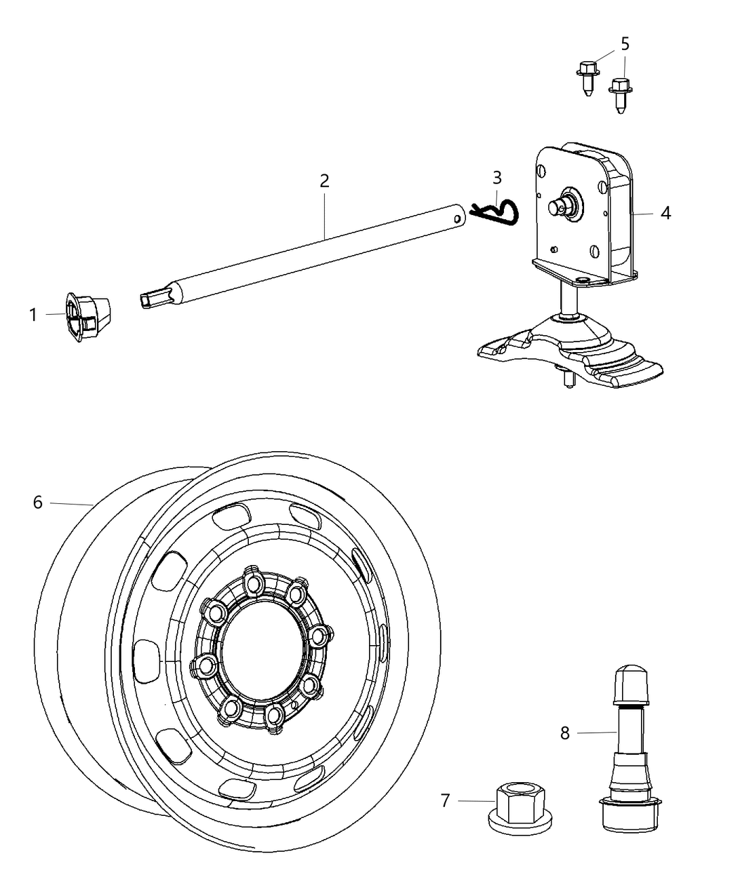 Mopar 68190597AA GROMMET-Spare Tire WINCH Tube