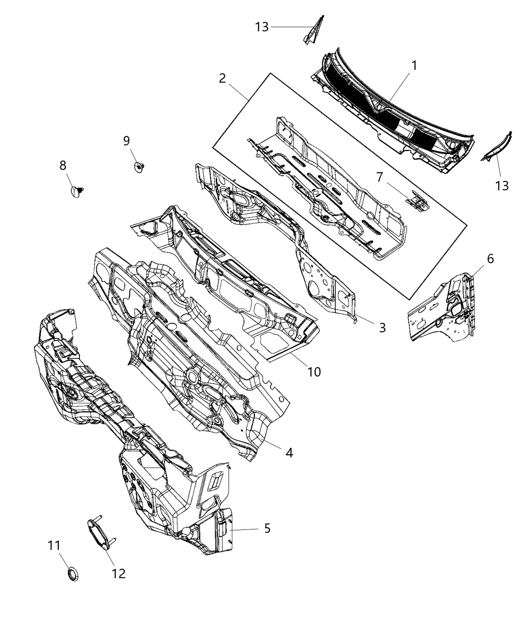 Mopar 68362460AE Panel-COWL Side Trim