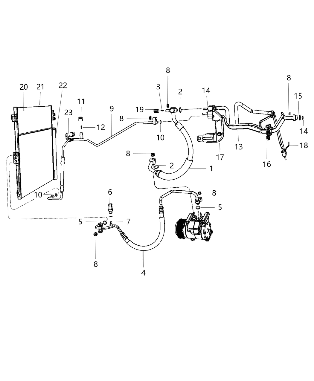 Mopar 68217217AE Line-A/C Suction And Liquid