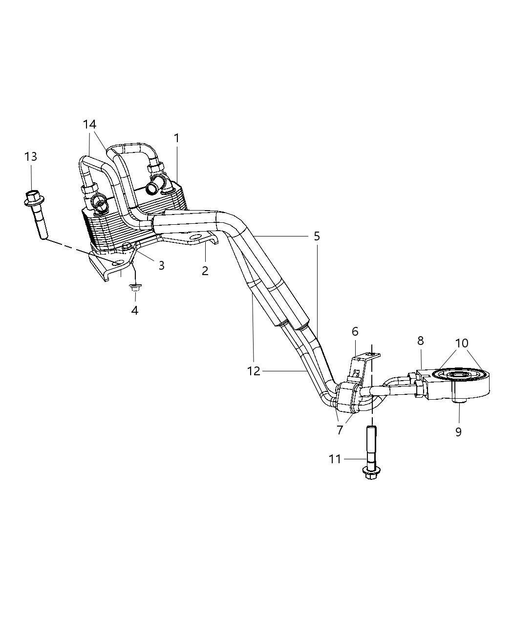 Mopar 4892381AA Hose-Oil Cooler Inlet