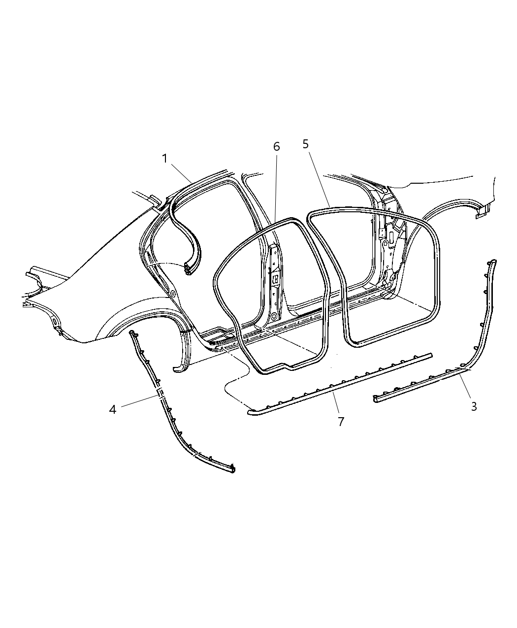 Mopar UP90XXXAD WEATHERSTRIP-Rear Door