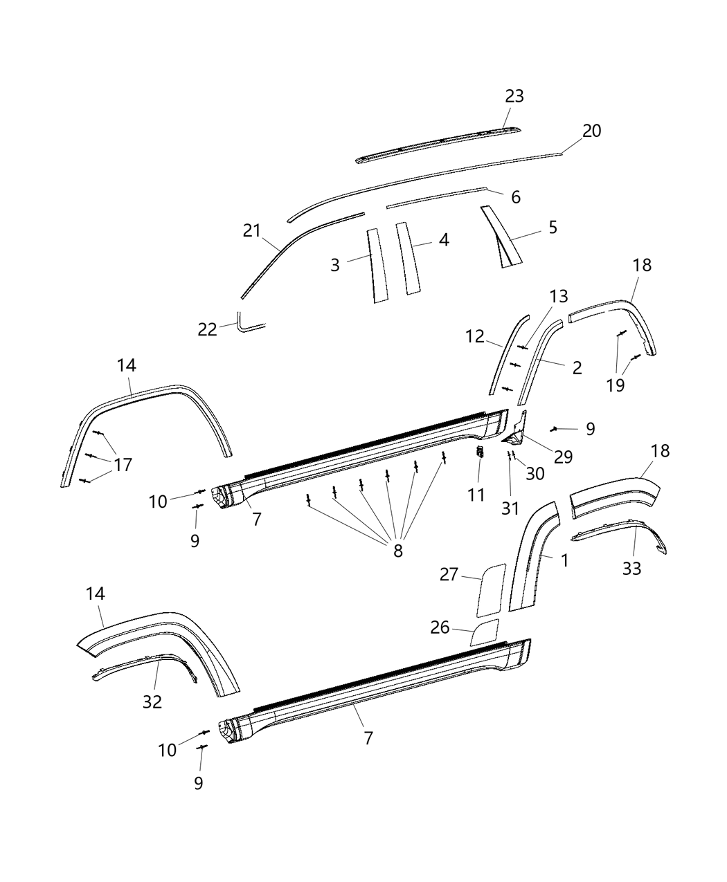 Mopar 1WC98TZZAE Molding-Wheel Flare