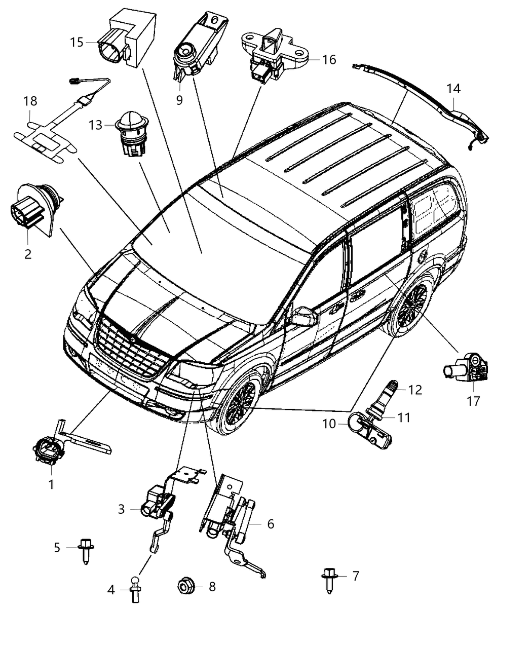 Mopar 68111380AA Sensor-Pinch