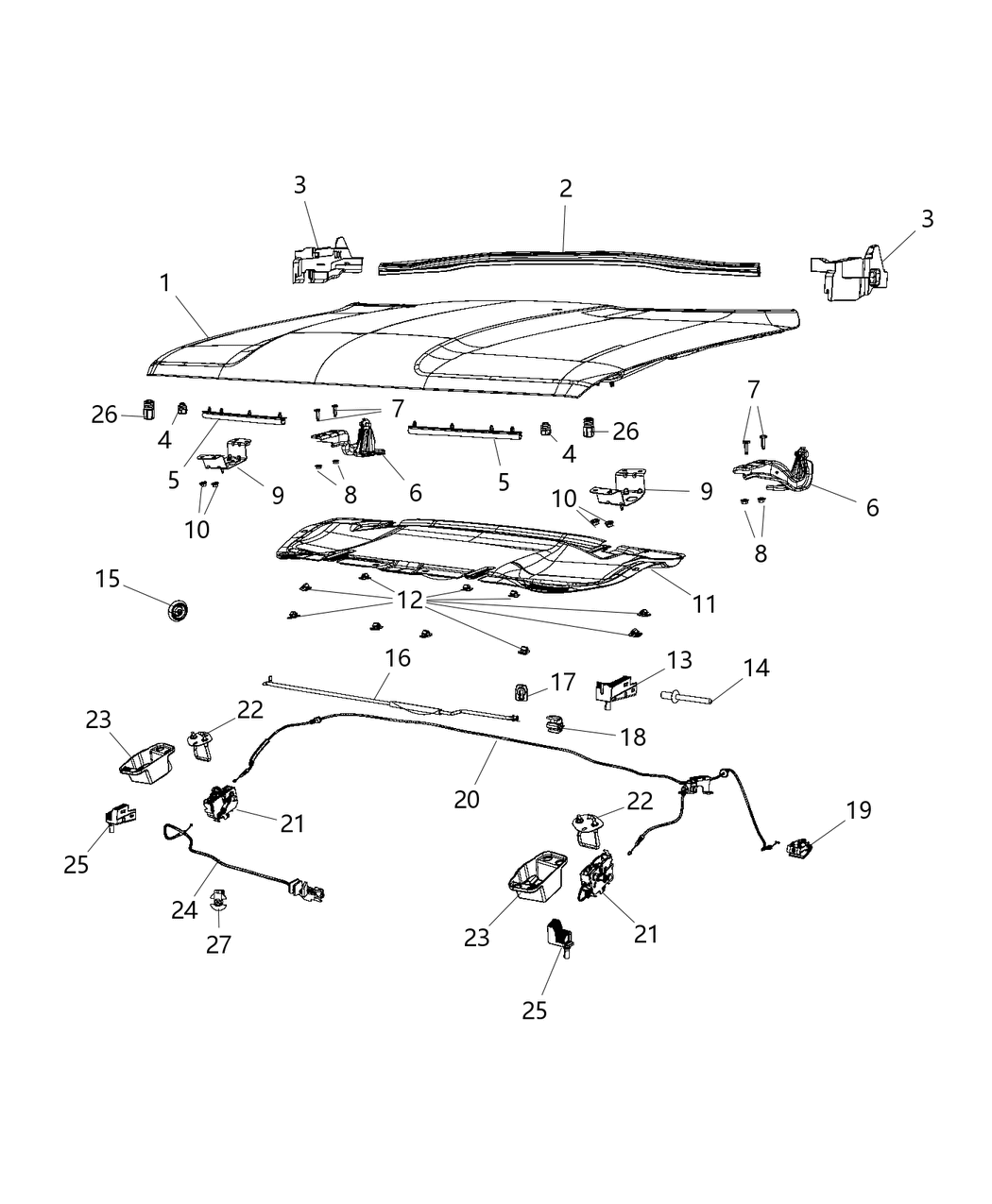 Mopar 68353839AA Cable-Hood Release