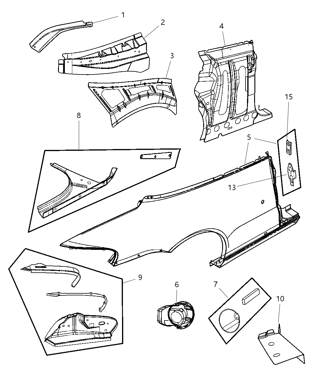 Mopar 4878816AD Panel-TAILLAMP Mounting