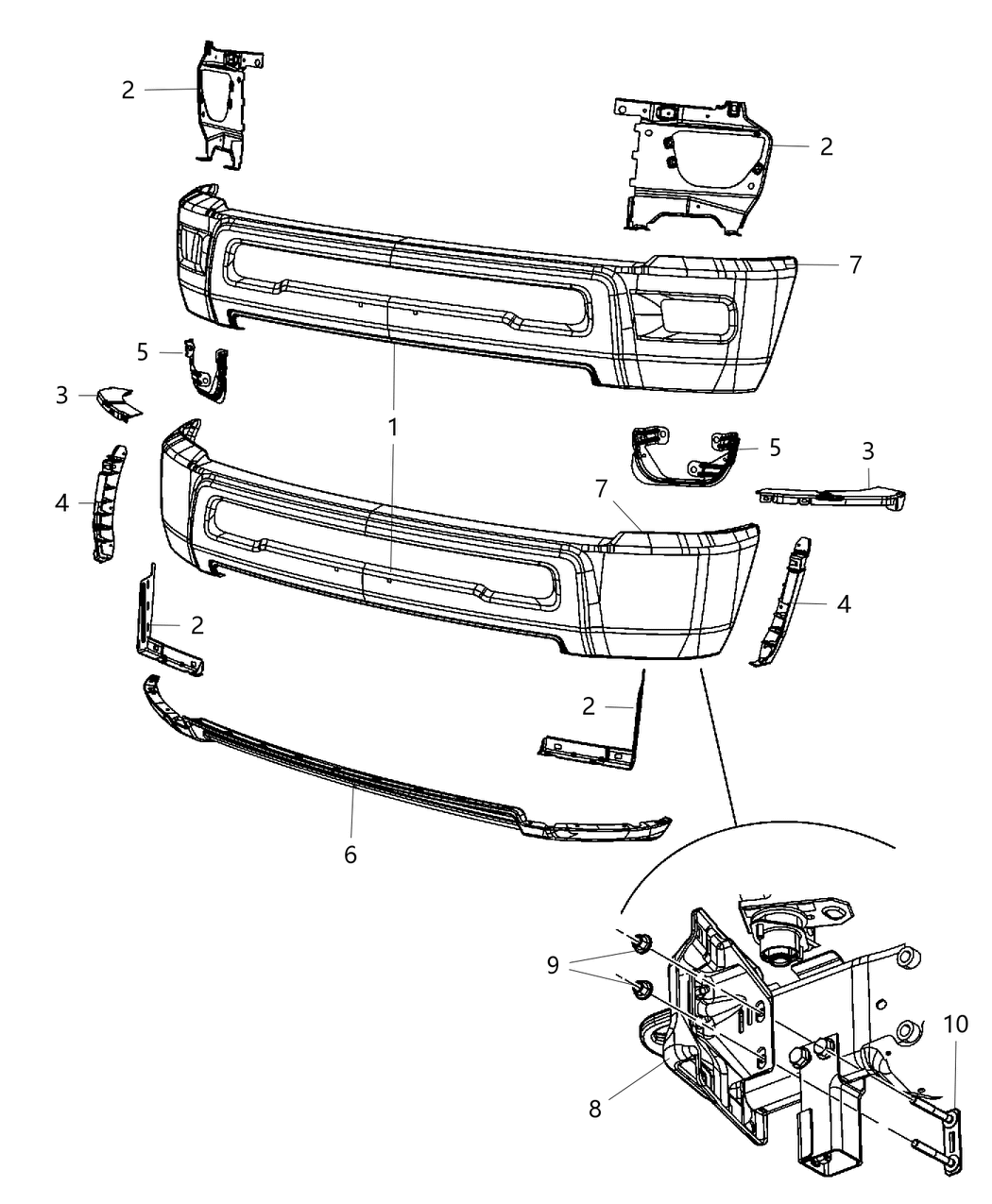 Mopar 68066341AA Panel-Front Bumper