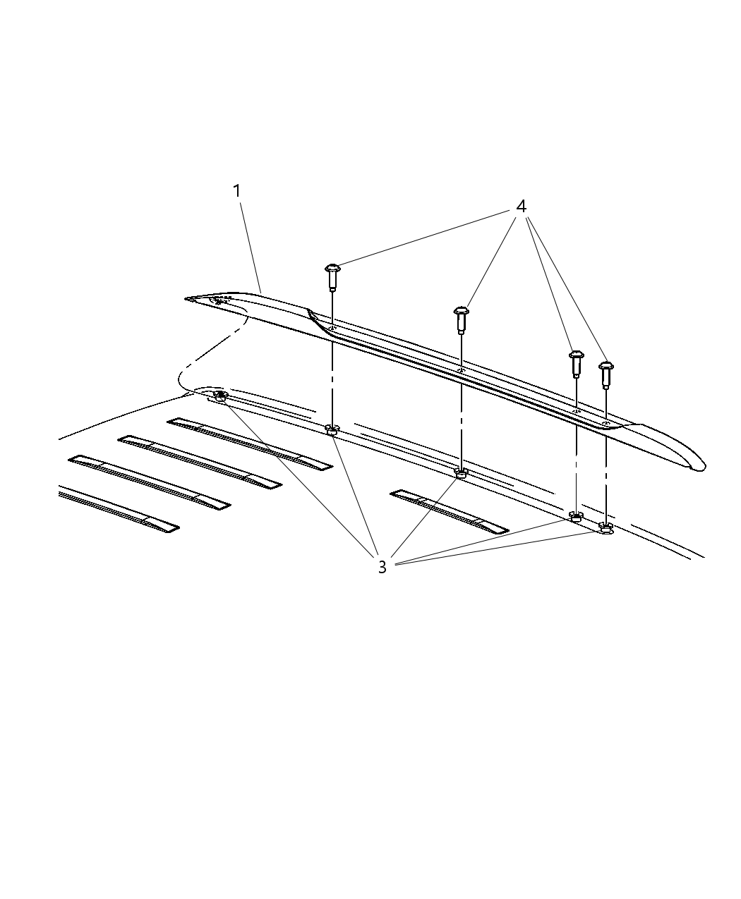 Mopar 68334880AA Side Rail-Luggage Rack Side