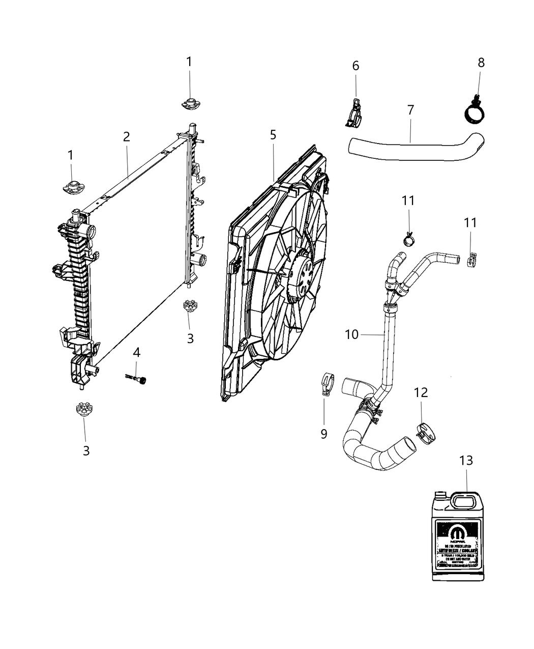 Mopar 68244089AA Hose-Radiator Inlet