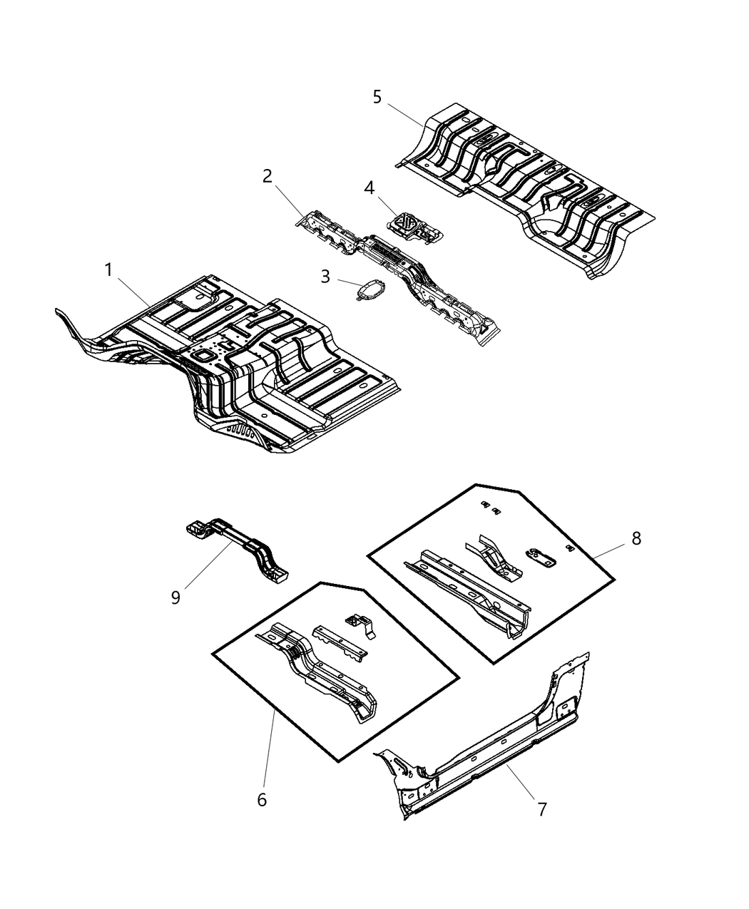 Mopar 68137955AB CROSMEMBE-Rear Floor