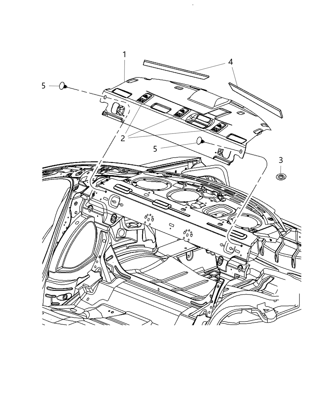 Mopar 1LM50DX9AO Panel-Rear Shelf