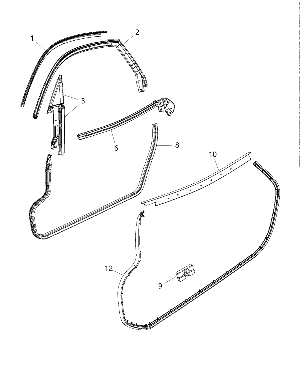 Mopar 68096356AC WEATHERSTRIP-Front Door Opening