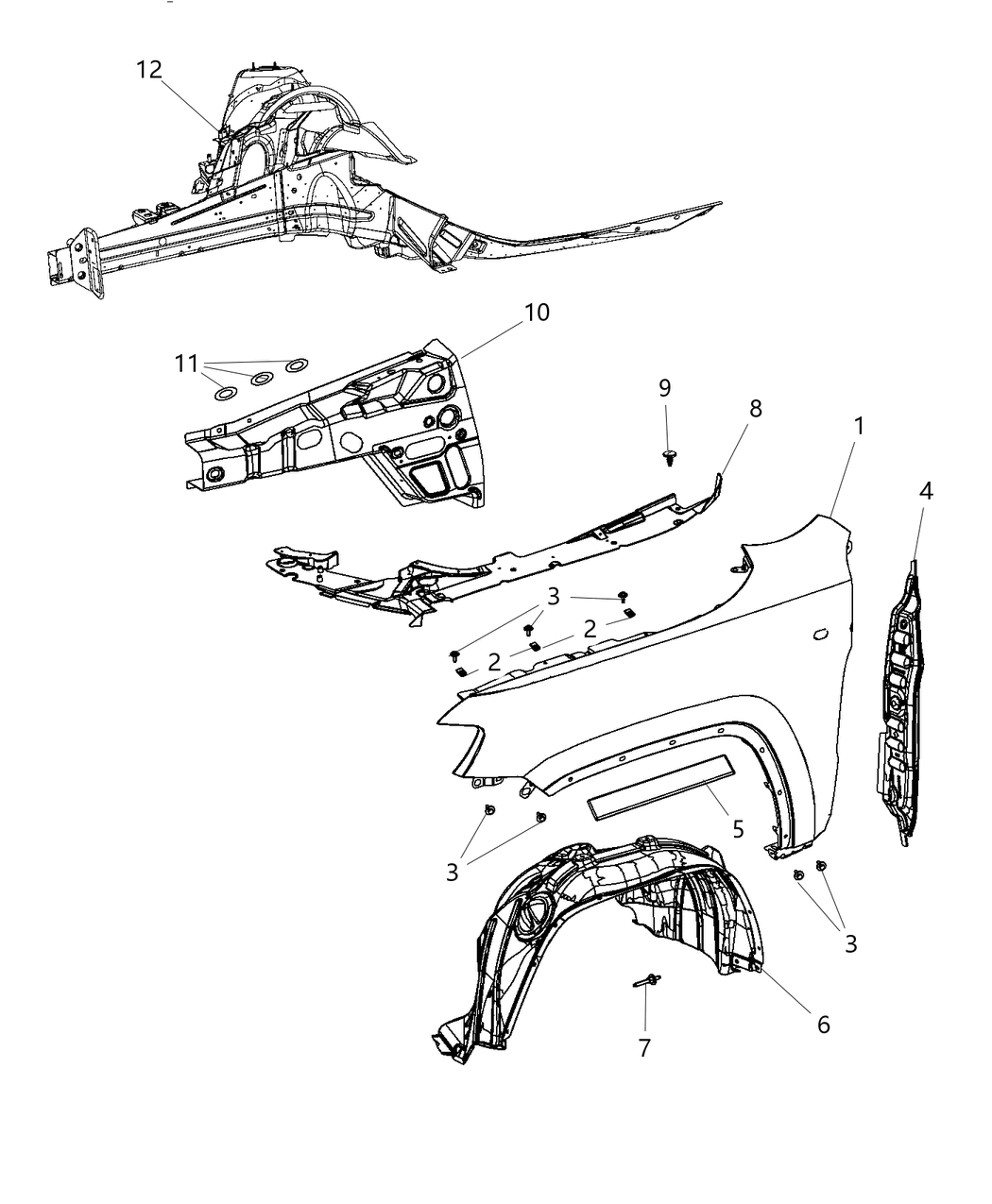 Mopar 55369735AB Fender-Front