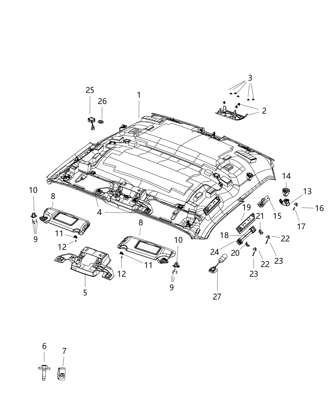 Mopar 6KA89DX9AC Headliner