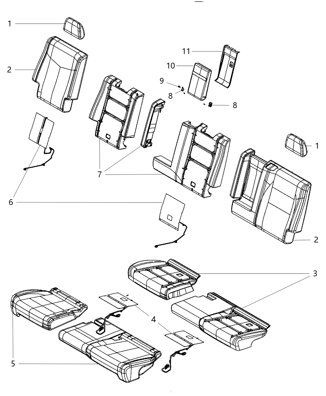 Mopar 5RV48DX9AA Rear Seat Back Cover Right