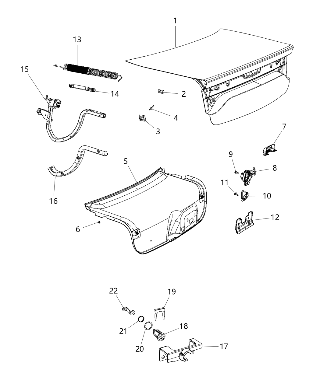 Mopar 68265452AA DECKLID