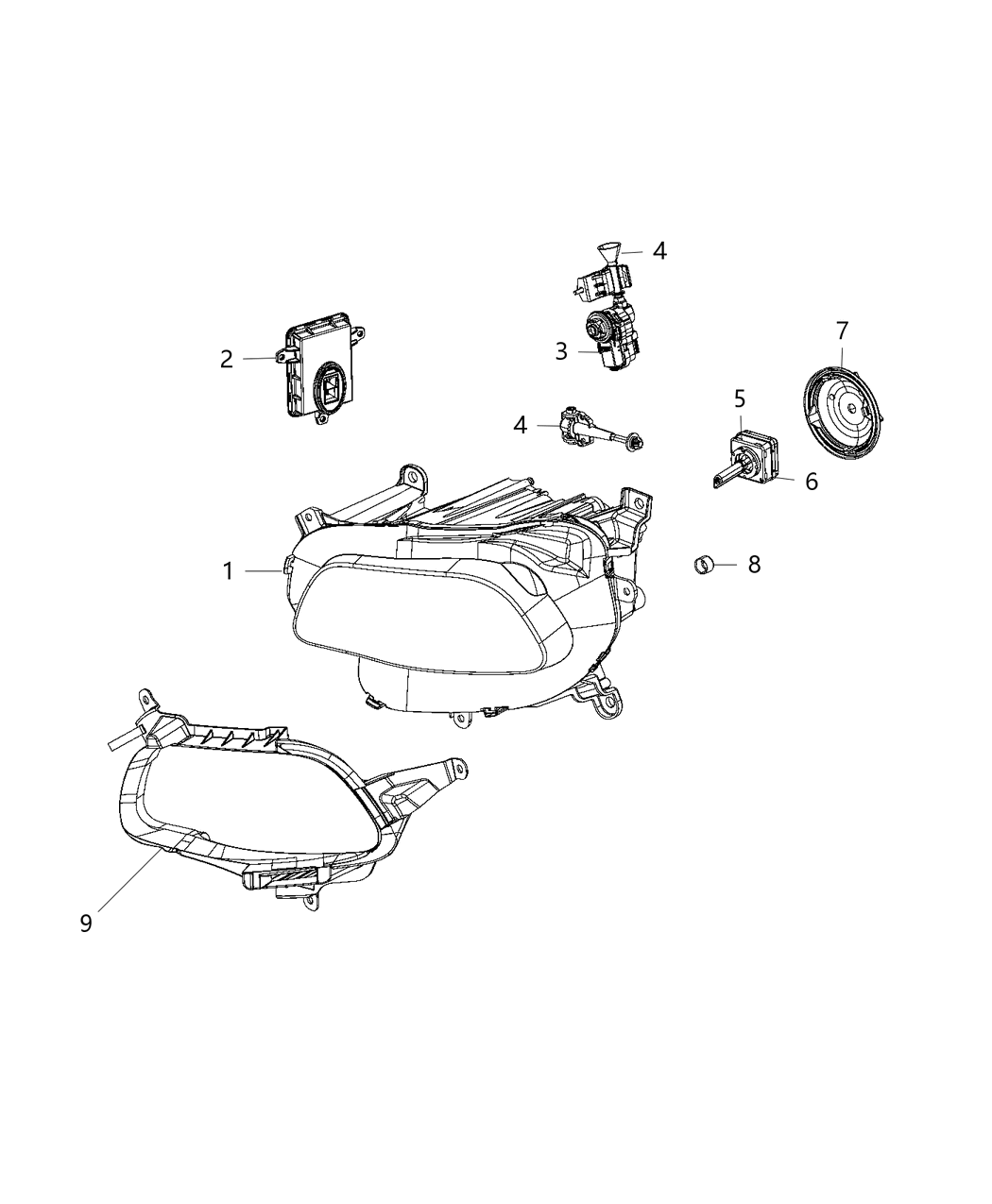 Mopar 68210398AA Closeout-HEADLAMP