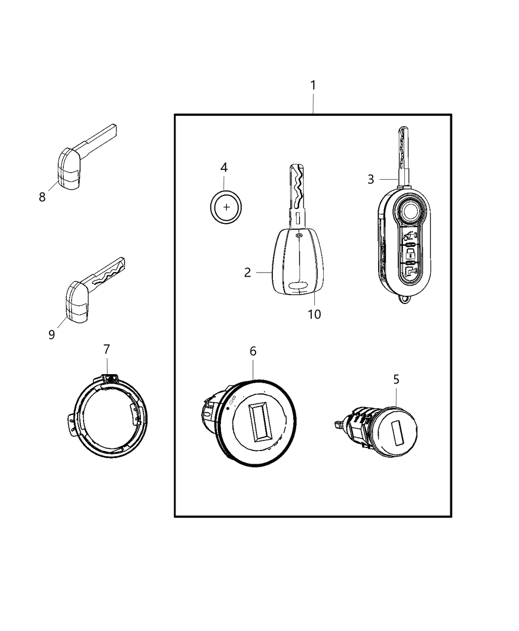 Mopar 68355617AA 2-Button-Blank With Transmitter