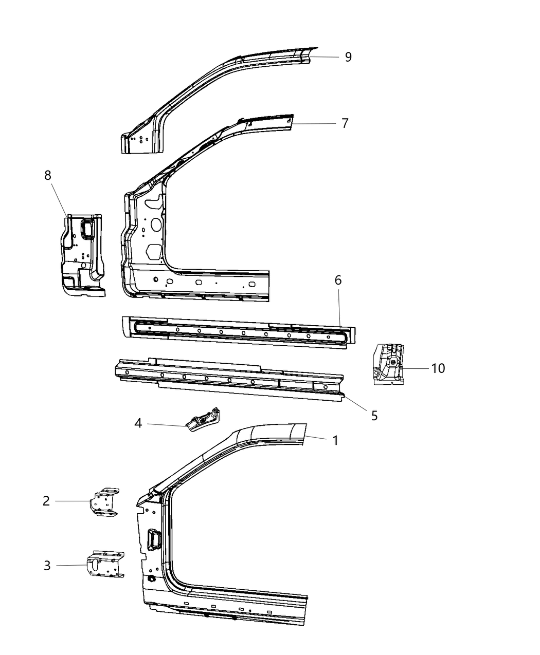 Mopar 68260429AH REINFMNT-Body Side Aperture Front