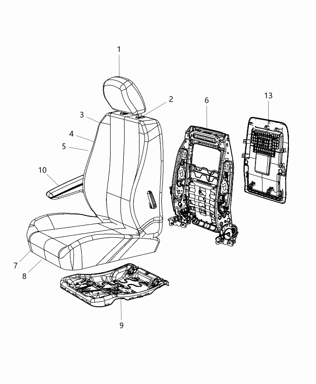 Mopar 5YC41DX9AA Front Seat Back Cover