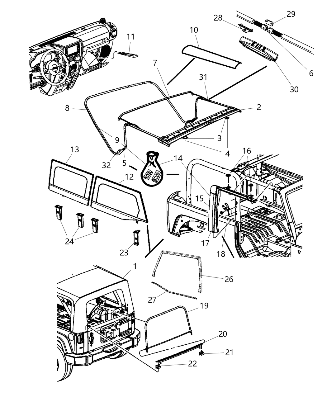 Mopar 55397413AA Rail-Door Glass