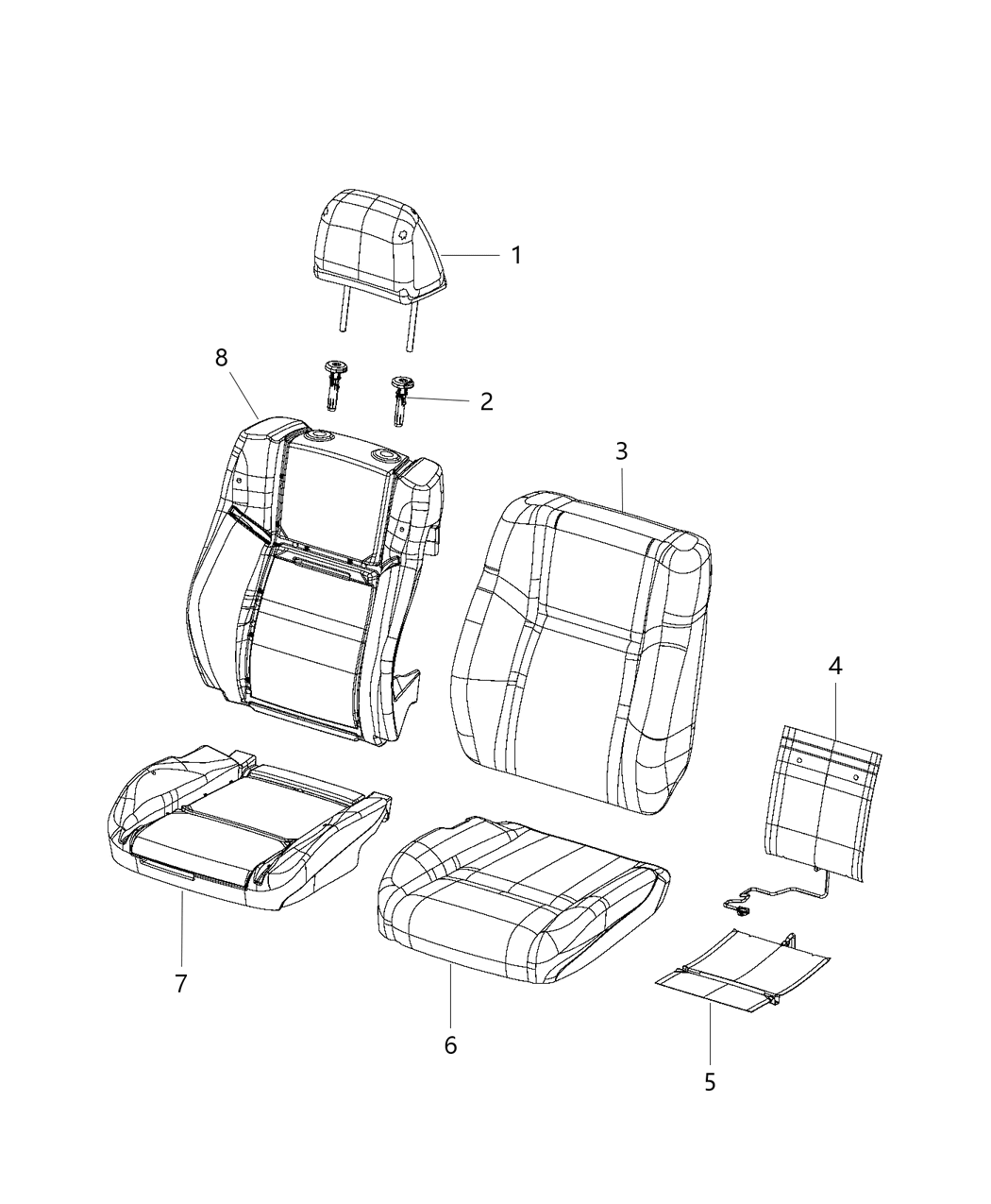 Mopar 5ZC50DX9AA Front Seat Back Cover