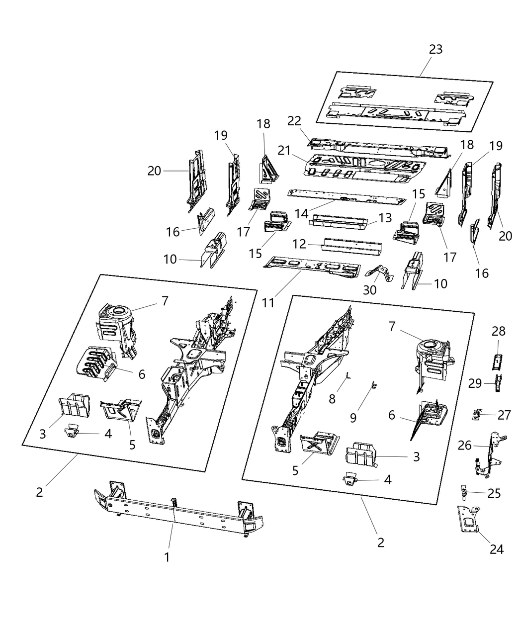 Mopar 4725953AF Rail Assembly-Frame Front