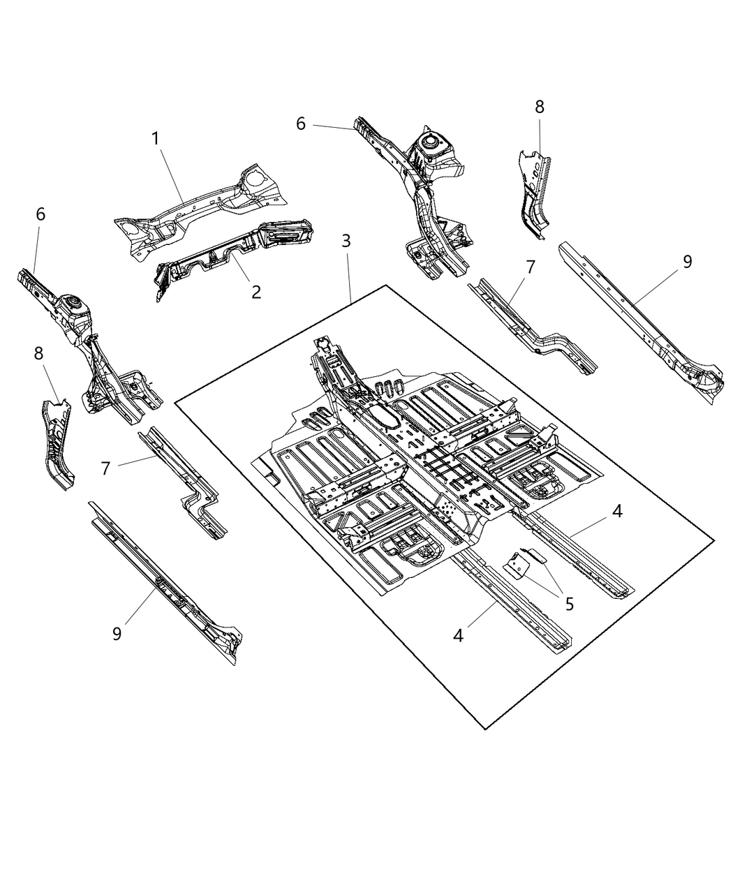 Mopar 68105059AA Pan-Front Floor