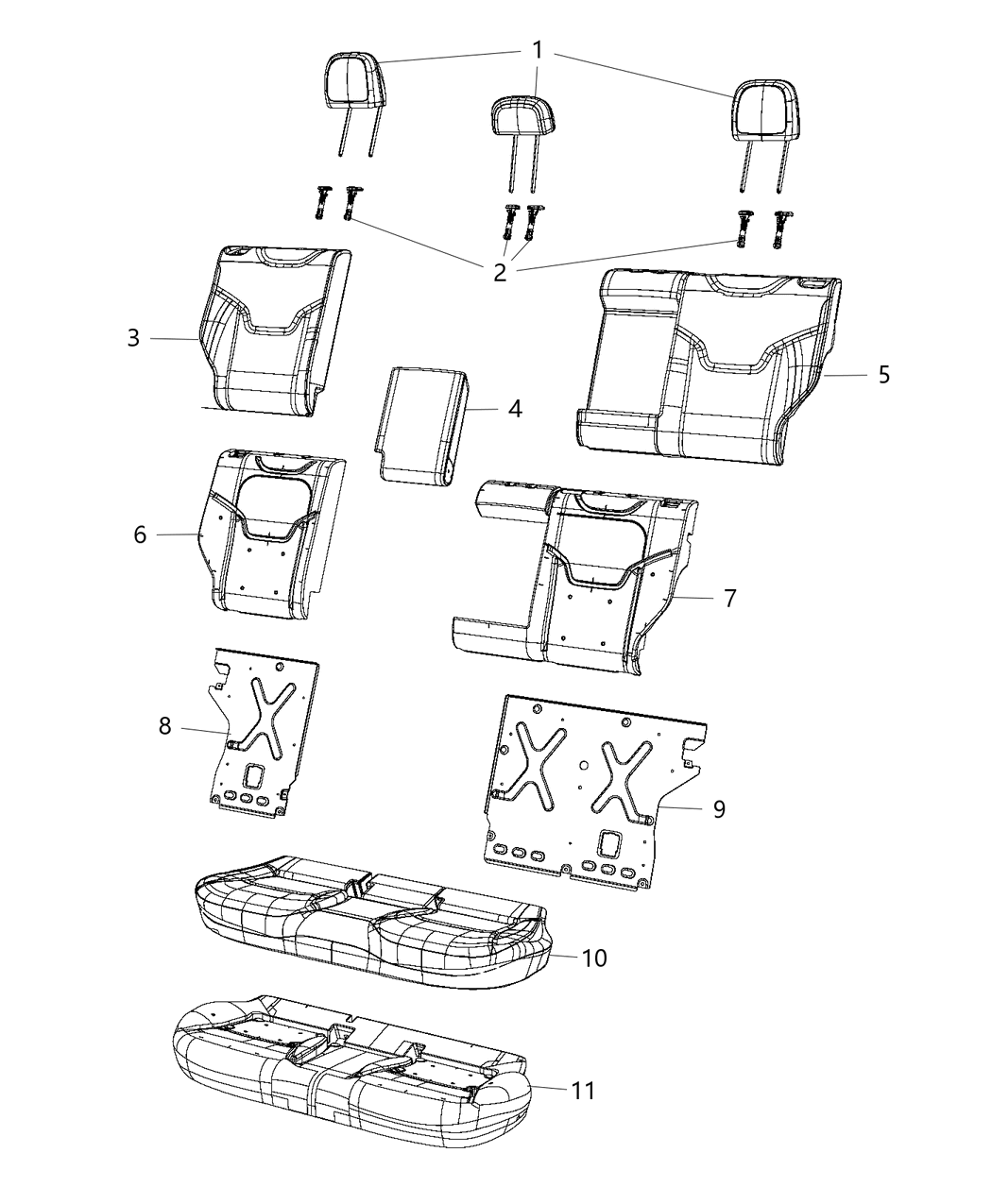 Mopar 6RU20LR5AB Rear Seat Back