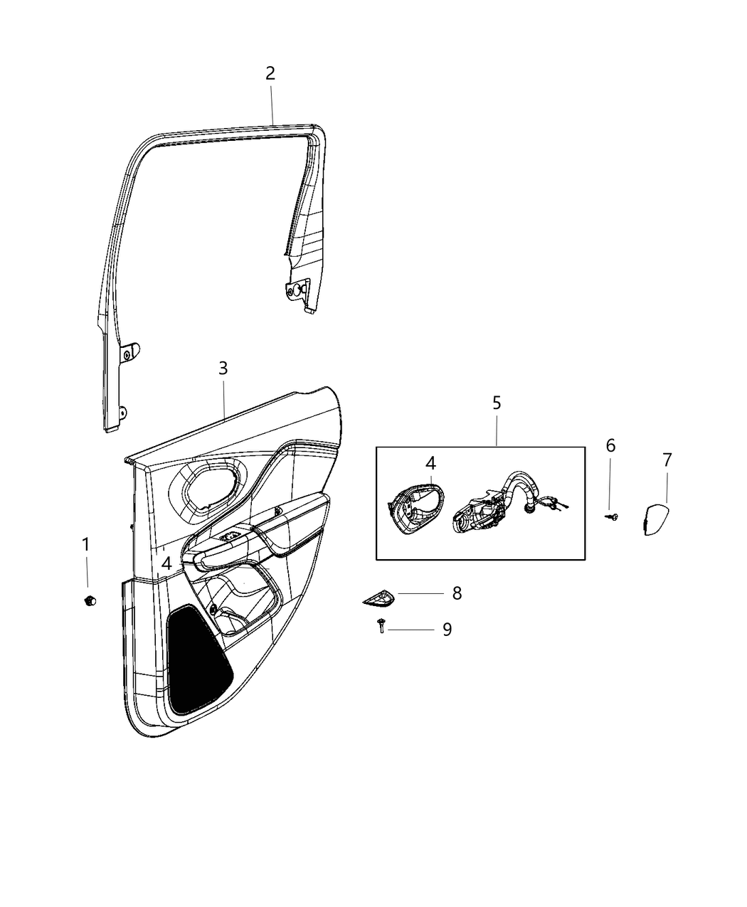 Mopar 6UN381CCAB Panel-Rear Door Trim