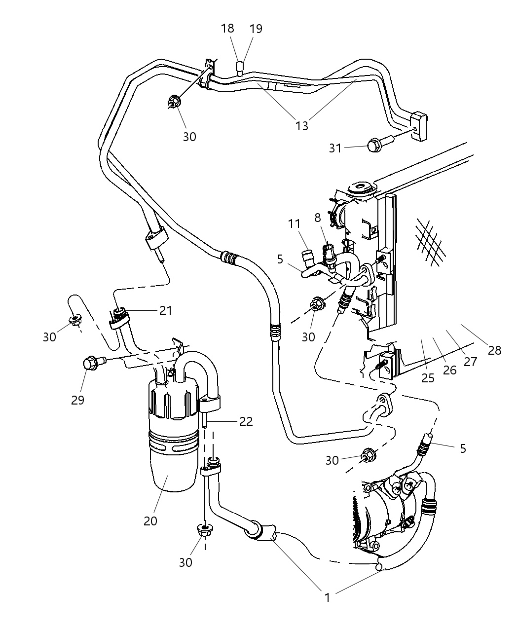 Mopar 5058578AE Line-A/C Suction And Liquid