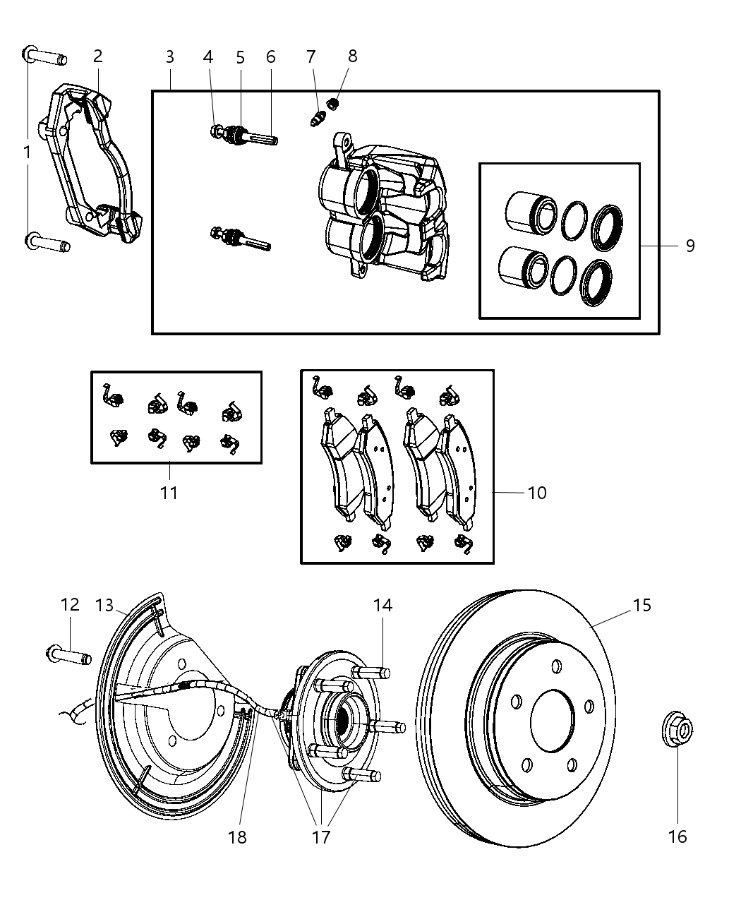 Mopar 52104499AG Front Brake Hub And Bearing