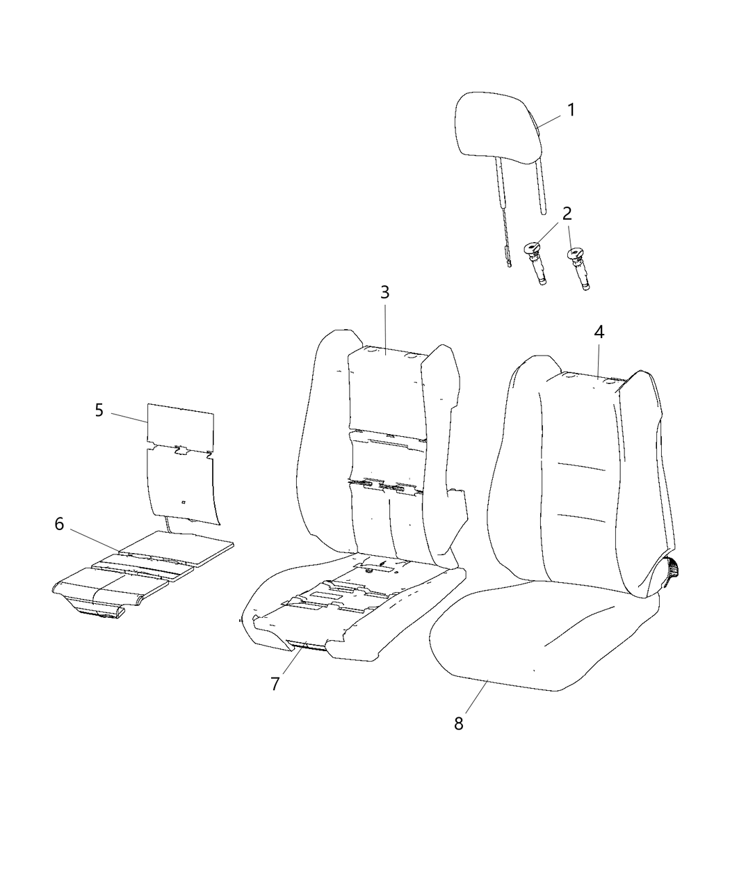 Mopar 6VJ82DX9AA Front Seat Back Cover