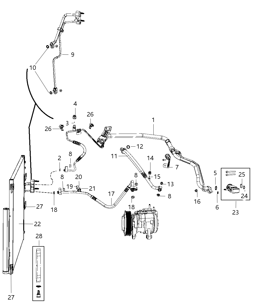 Mopar 68105687AB Line-A/C Suction